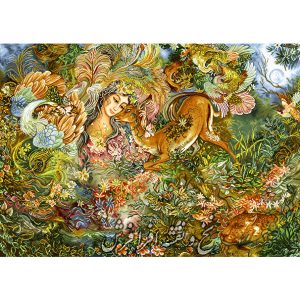 نخ و نقشه تابلو فرش طرح مینیاتوری دایره هستی