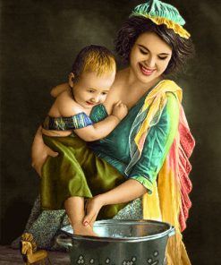 نخ ونقشه تابلوفرش مهرمادر پاشویه