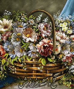نخ و نقشه تابلو فرش گل داوودی