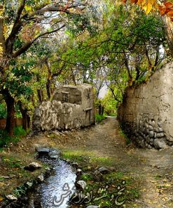 نخ و نقشه تابلو فرش منظره کوچه باغ پاییزی
