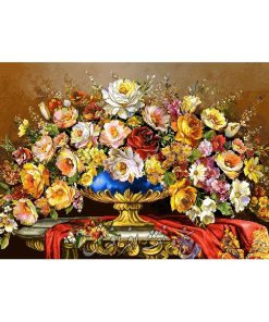 نخ و نقشه تابلوفرش گل رز سلطنتی