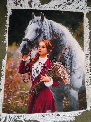 تابلوفرش بافته شده طرح دختر و اسب افرافرش