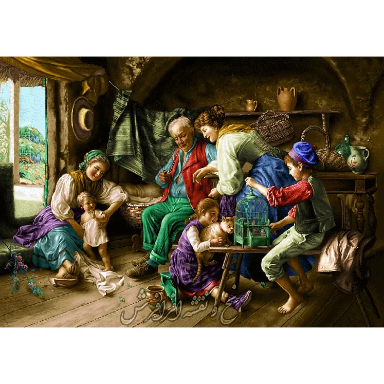 نخ و نقشه تابلوفرش کانون خانواده