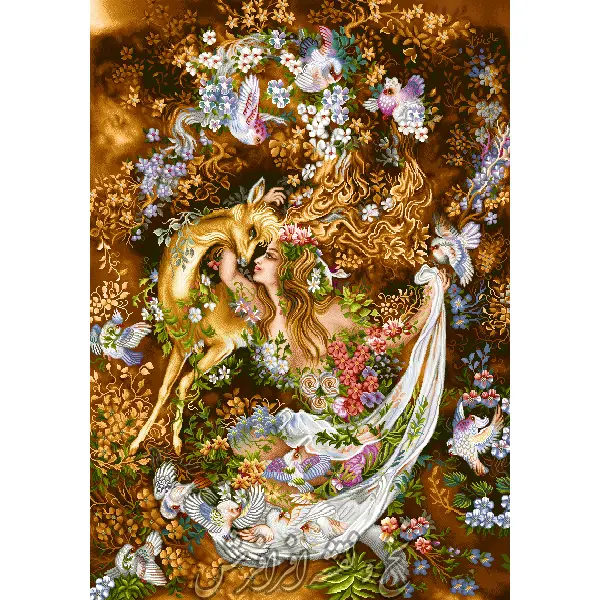 نخ و نقشه تابلوفرش مینیاتور نیاز نوازش