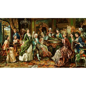 نخ و نقشه تابلوفرش محفل موسیقی جدید