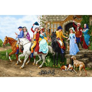 نخ و نقشه تابلوفرش بدرقه عروس سایز کوچک