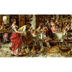 نخ و نقشه تابلوفرش دستبافت کافه روس