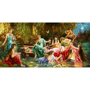 نخ و نقشه تابلوفرش هشت پری رودخانه