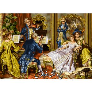 نخ و نقشه تابلوفرش کلاس موسیقی ویالون و پیانو