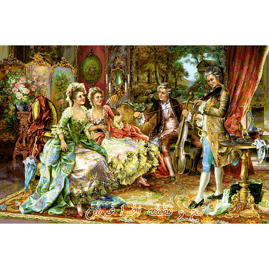 نخ و نقشه تابلو فرش کلاس موسیقی جدید