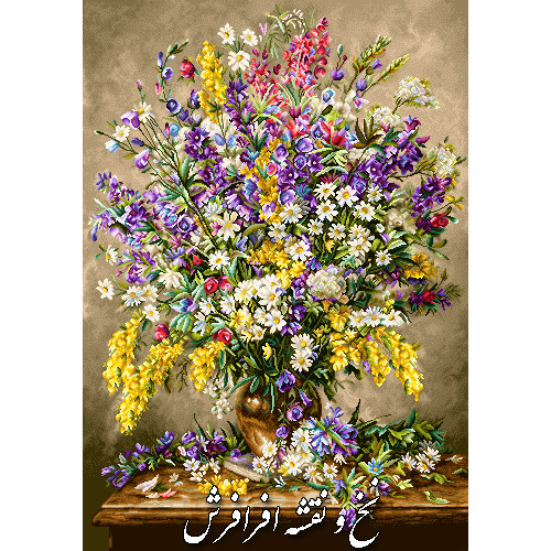 نخ و نقشه تابلوفرش گل بابونه و یاسمن