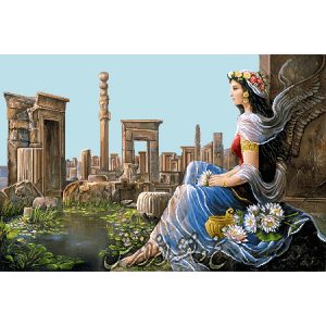 نخ و نقشه تابلوفرش ماندانا در تخت جمشید