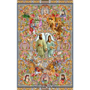 نخ و نقشه تابلوفرش سلاطین (شاهان ایران) با رنگبندی جدید