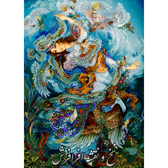 نخ و نقشه تابلو فرش مینیاتوری فرشچیان تبریز