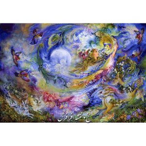 نخ و نقشه تابلوفرش مینیاتوری رایحه دل نواز