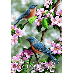 نخ و نقشه آموزشی تابلوفرش کوچک دو پرنده
