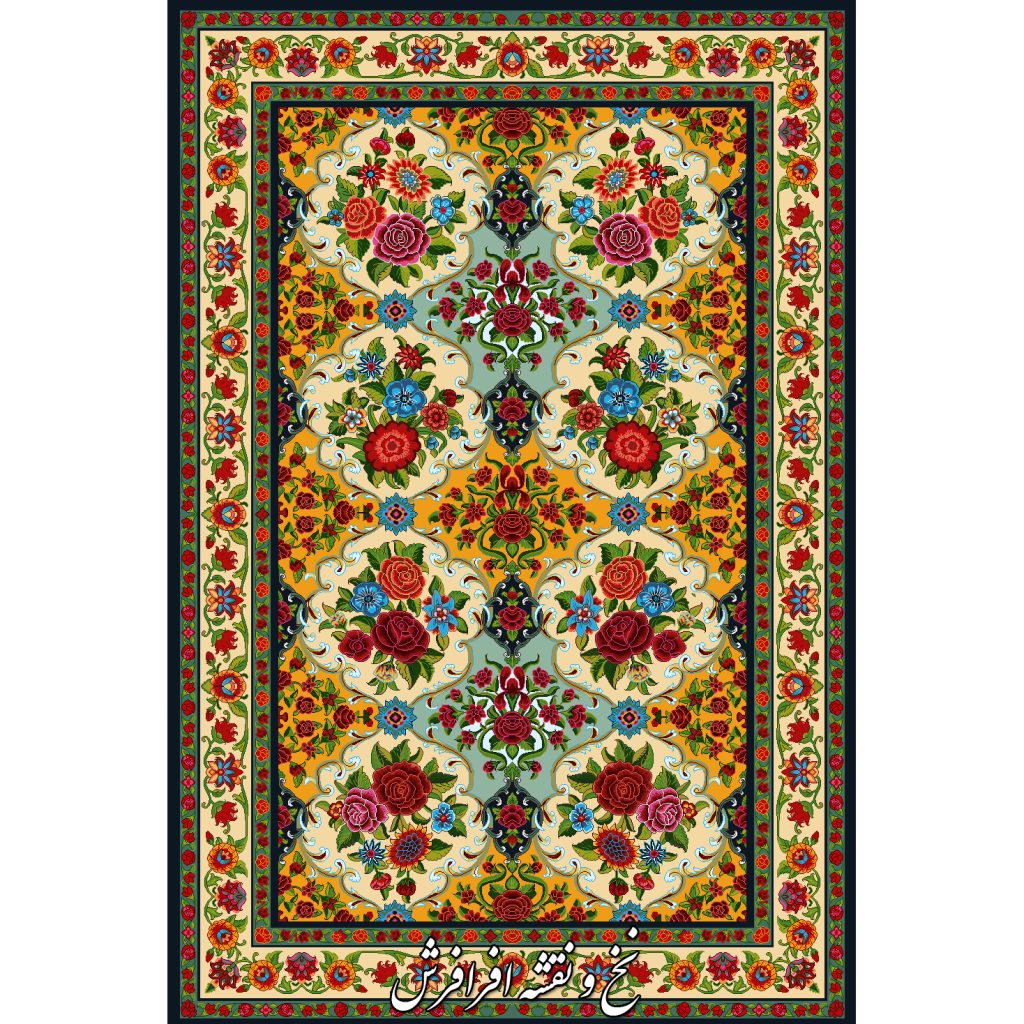 نخ و نقشه فرش قالیچه گل و بوته جدید