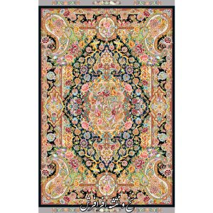 فرش سالاری تبریز با زمینه سرمه ای رنگ