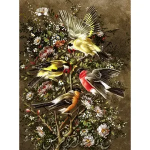 نخ و نقشه تابلوفرش گنجشک