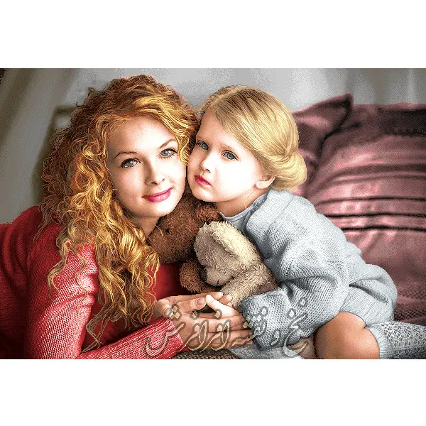 نخ ونقشه تابلو فرش مهرمادر خوابیده