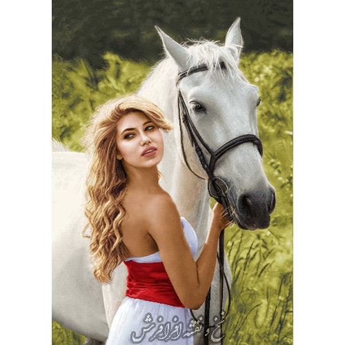 نخ و نقشه تابلو فرش دخترواسب جدید