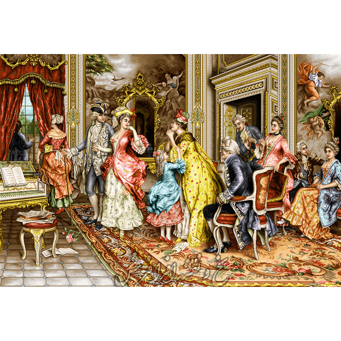 نخ ونقشه تابلوفرش بدرقه کاترین