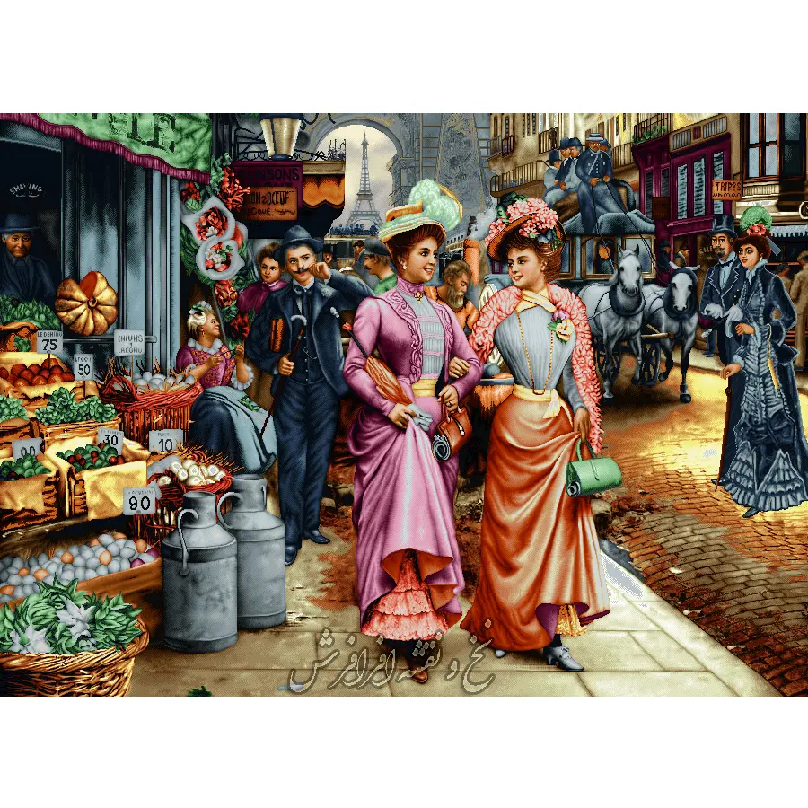 نخ و نقشه تابلوفرش بازار شانزالیزه جدید