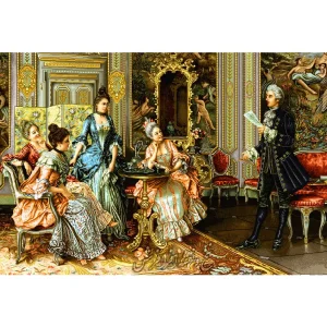 نخ ونقشه تابلوفرش فرانسوی شاعر جوان