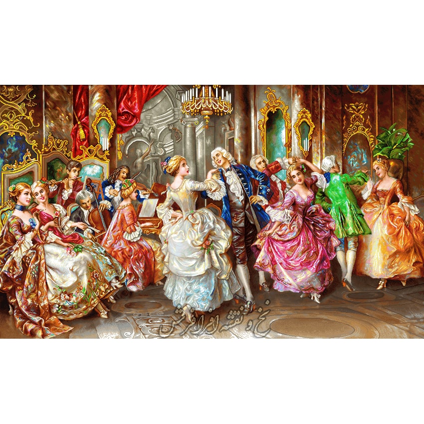 نخ و نقشه تابلو فرش فرانسوی رقص شاهزاده