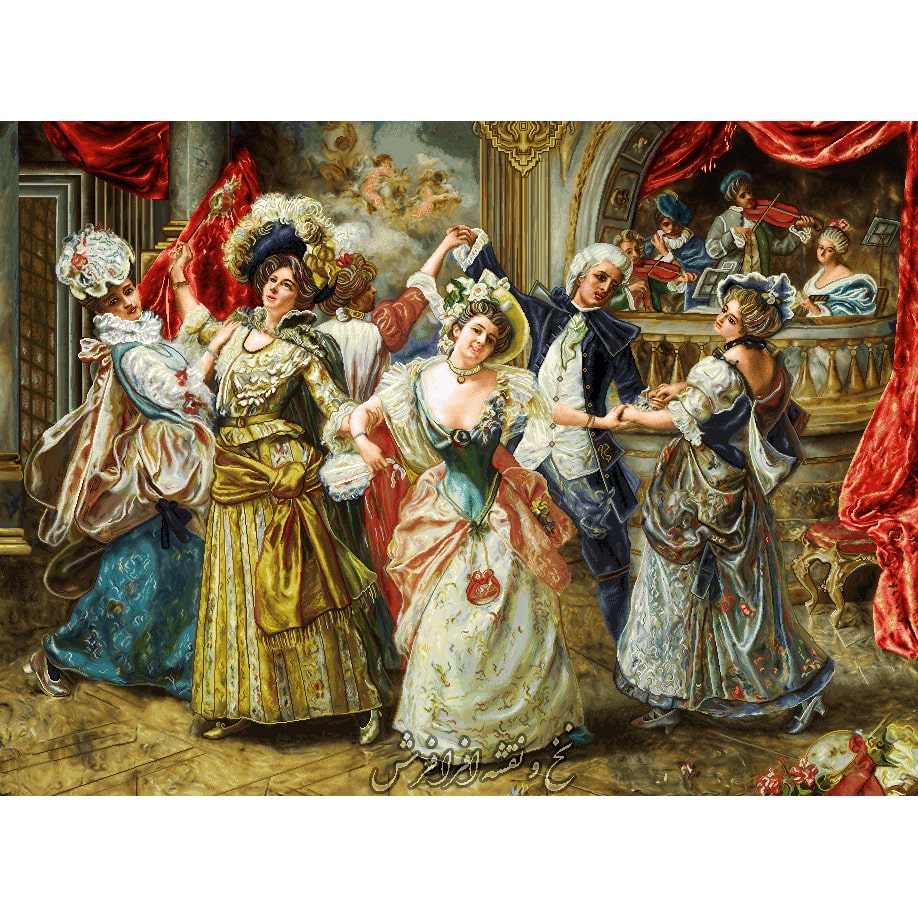 نخ و نقشه تابلو فرش رقص جشن عروسی