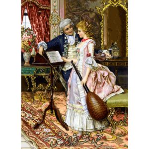 نخ و نقشه تابلوفرش معاشقه