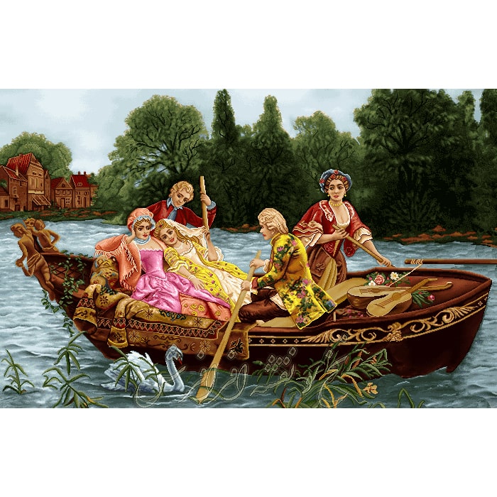 نخ و نقشه تابلو فرش قایق عشق