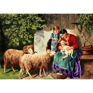 نخ و نقشه تابلوفرش طرح مزرعه مادربزرگ