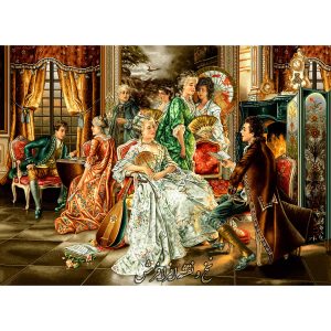 نخ و نقشه تابلوفرش فرانسوی مهمانی شب