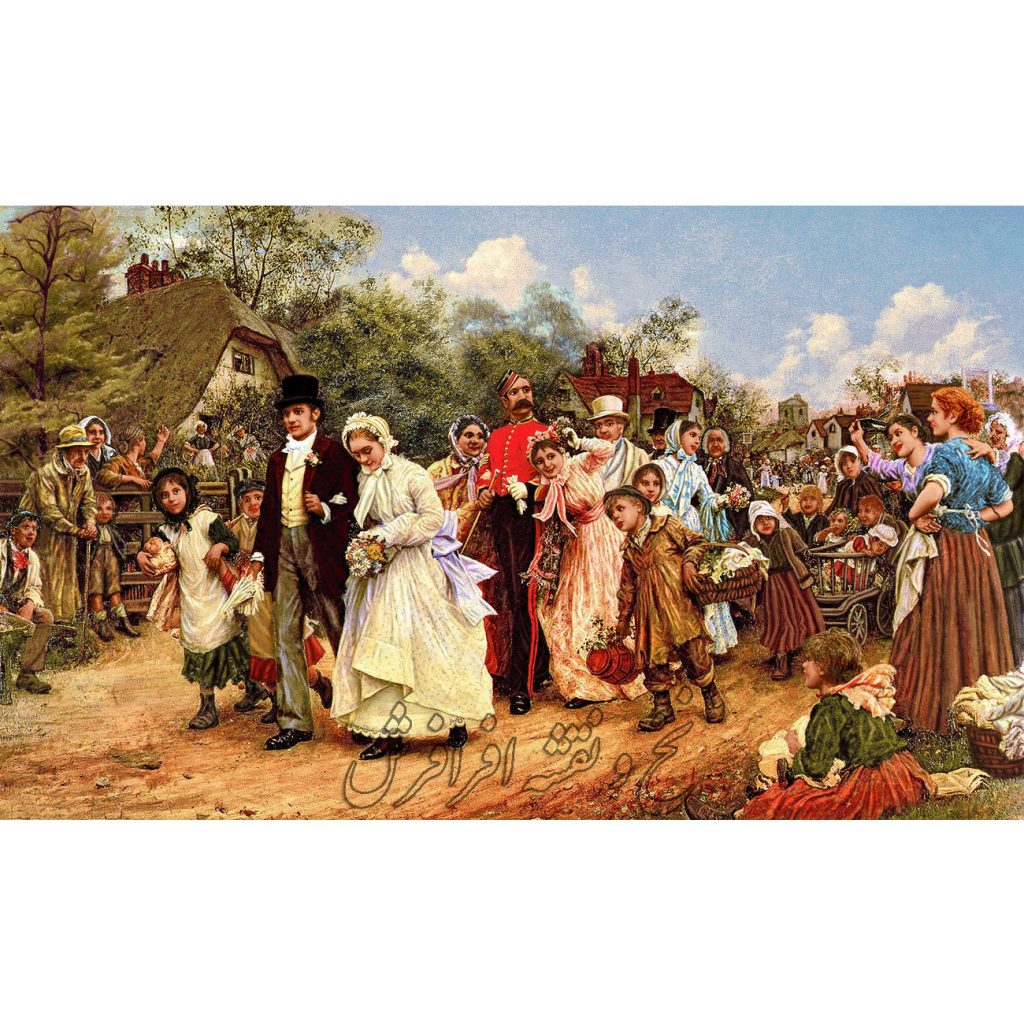 نخ و نقشه تابلو فرش فرانسوی عروسی دهکده