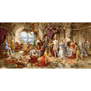 نخ و نقشه تابلو فرش طرح فرانسوی تاجگذاری پادشاه