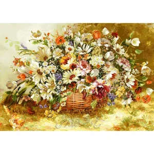 نخ ونقشه گل و گلدان حصیری