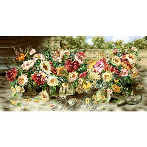 نخ ونقشه تابلوفرش گل داس