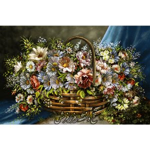 نخ و نقشه تابلو فرش گل داوودی