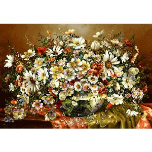 نخ و نقشه تابلوفرش گلدان شیشه ای