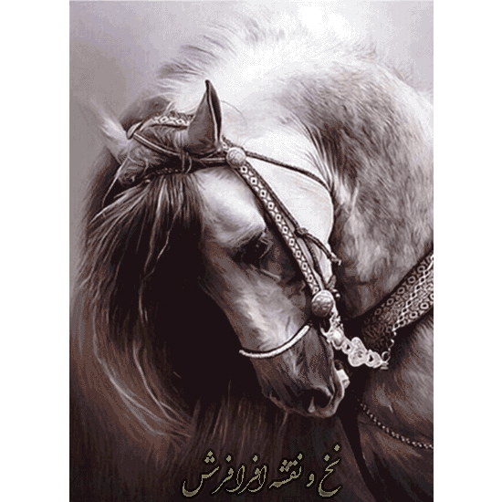 نخ و نقشه تابلو فرش کله اسب