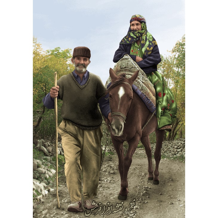 نخ و نقشه تابلو فرش عشق قدیمی