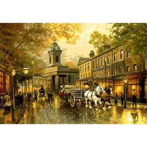 نخ ونقشه تابلوفرش منظره خیابان لندن