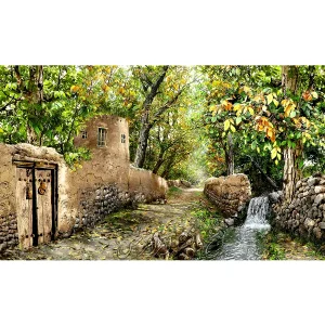 نخ ونقشه تابلوفرش کوچه باغ سردرود