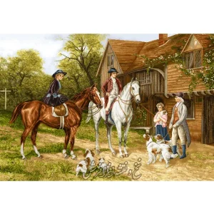 نخ ونقشه تابلو فرش منظره شکارگاه