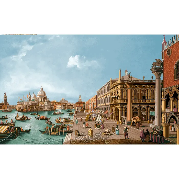 نخ و نقشه تابلوفرش منظره آنتالیا