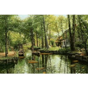 نخ و نقشه تابلوفرش منظره مرداب