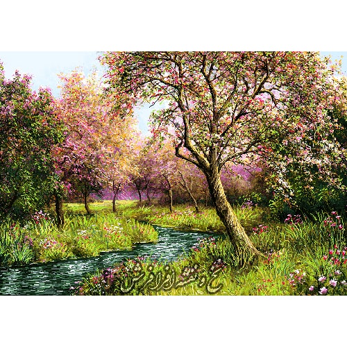 نخ و نقشه تابلو فرش منظره درخت خاطره ها