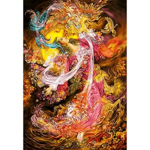 نخ و نقشه تابلو فرش مینیاتور طولی