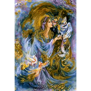 نخ و نقشه تابلو فرش مینیاتور رایحه روح پرور